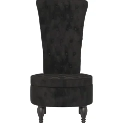 vidaXL Sillón de respaldo alto con botones terciopelo Negro Discount