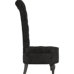 vidaXL Sillón de respaldo alto con botones terciopelo Negro Discount