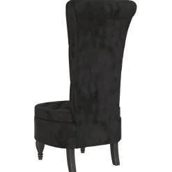 vidaXL Sillón de respaldo alto con botones terciopelo Negro Discount