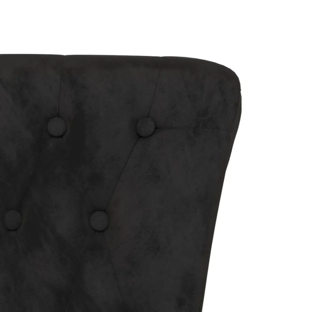 vidaXL Sillón de respaldo alto con botones terciopelo Negro Discount