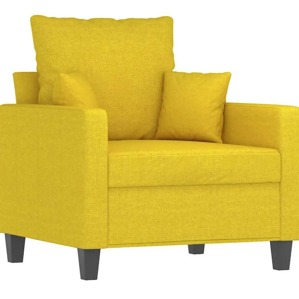 vidaXL Sillón de tela 60 cm Amarillo claro
