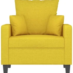 vidaXL Sillón de tela 60 cm Amarillo claro