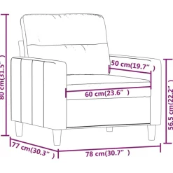 vidaXL Sofás-Sillón de tela color 60 cm