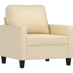 vidaXL Sillón de tela color 60 cm Crema Outlet
