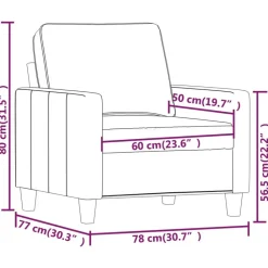 vidaXL Sillón de tela color 60 cm Crema Outlet