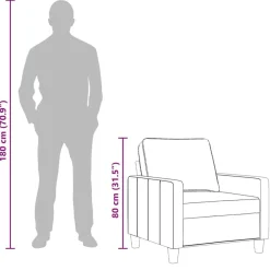 vidaXL Sillón de tela color 60 cm Crema Outlet