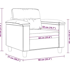 vidaXL Sofás-Sillón de tela de microfibra color 60 cm
