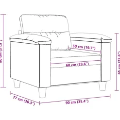 vidaXL Sofás-Sillón de tela de microfibra 60 cm