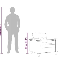 vidaXL Sofás-Sillón de tela de microfibra 60 cm