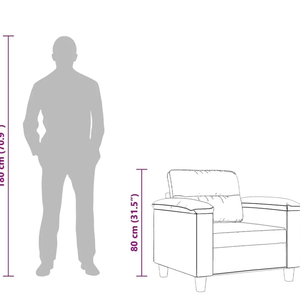 vidaXL Sofás-Sillón de tela de microfibra 60 cm