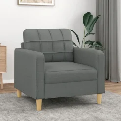 vidaXL Sillón de tela 60 cm Gris oscuro Best
