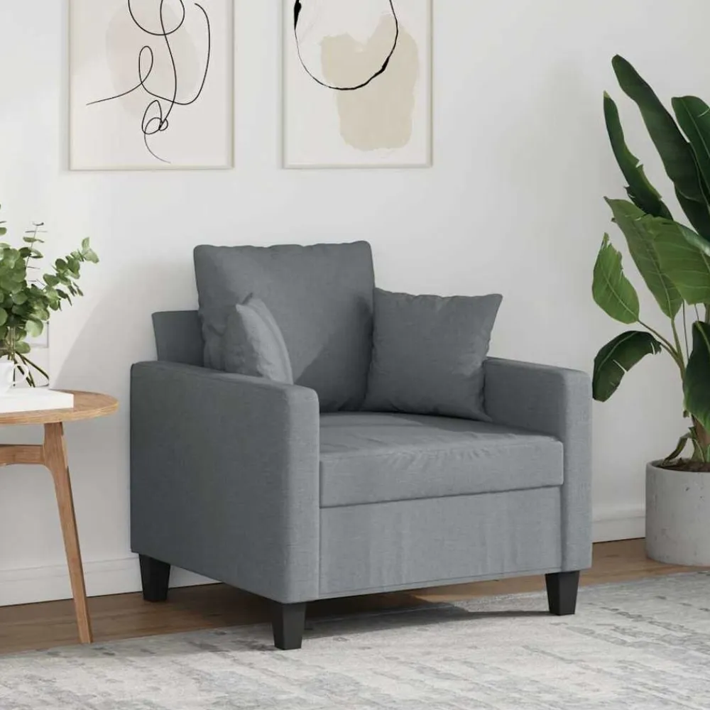 vidaXL Sillón de tela 60 cm Gris claro Online