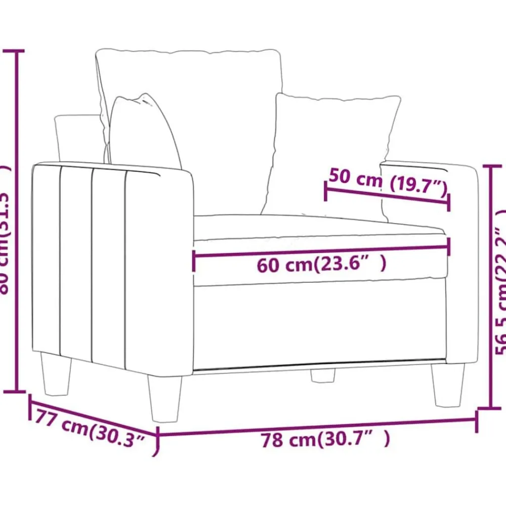 vidaXL Sillón de tela 60 cm Gris claro Online