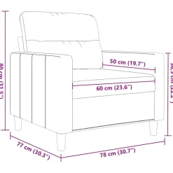 vidaXL Sofás-Sillón de tela marrón 60 cm