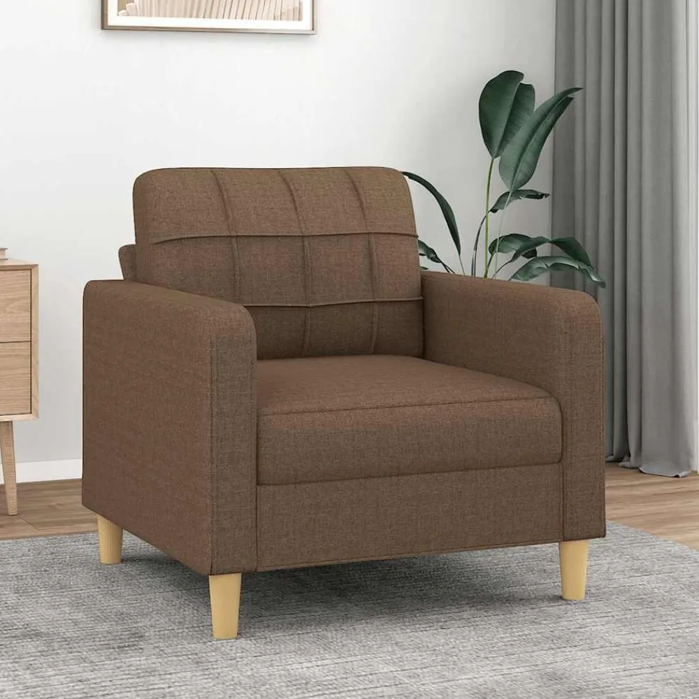 vidaXL Sillón de tela marrón 60 cm Marrón Clearance