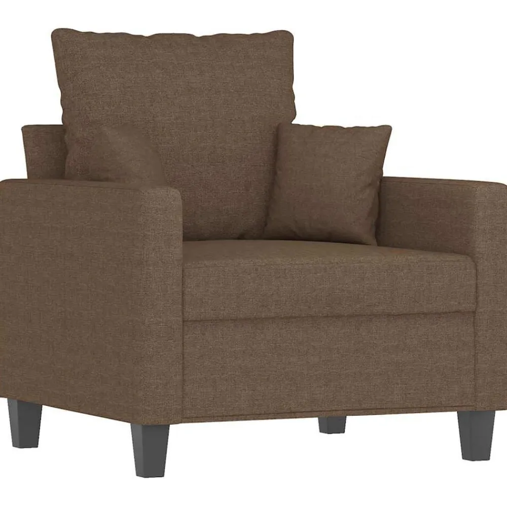vidaXL Sillón de tela marrón 60 cm Marrón Clearance