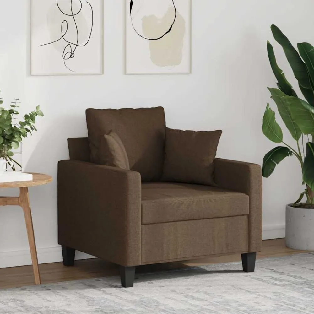 vidaXL Sillón de tela marrón 60 cm Marrón Clearance