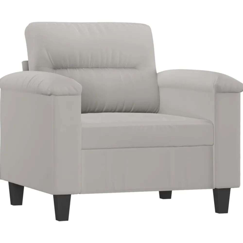 vidaXL Sillón de tela microfibra 60 cm Gris claro Outlet