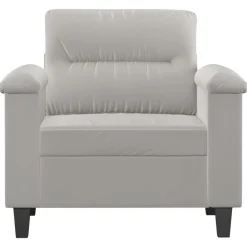 vidaXL Sillón de tela microfibra 60 cm Gris claro Outlet