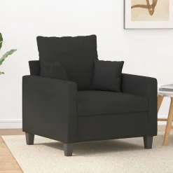 vidaXL Sillón de tela 60 cm Negro Sale