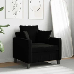 vidaXL Sillón de tela 60 cm Negro Sale