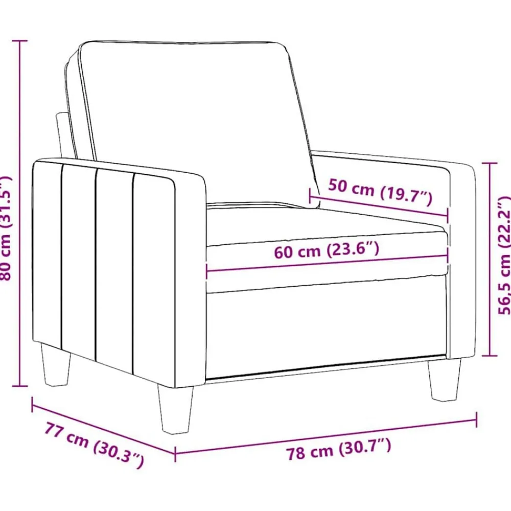 vidaXL Sofás-Sillón de tela 60 cm