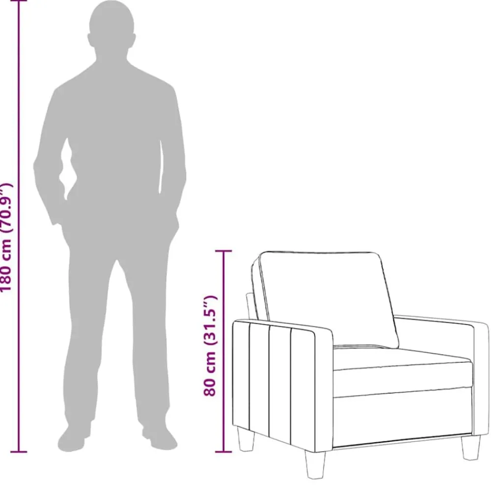 vidaXL Sofás-Sillón de tela 60 cm