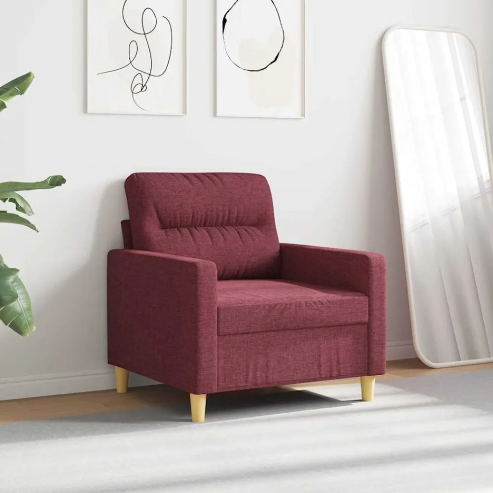 vidaXL Sillón de tela rojo tinto 60 cm Rojo vino tinto Hot