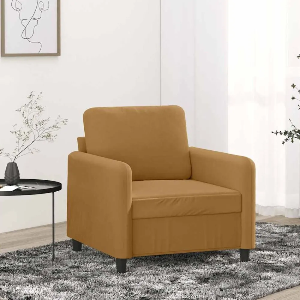 vidaXL Sillón de terciopelo marrón 60 cm Marrón Hot