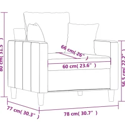 vidaXL Sofás-Sillón de terciopelo 60 cm