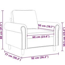 vidaXL Sofás-Sillón de terciopelo 60 cm