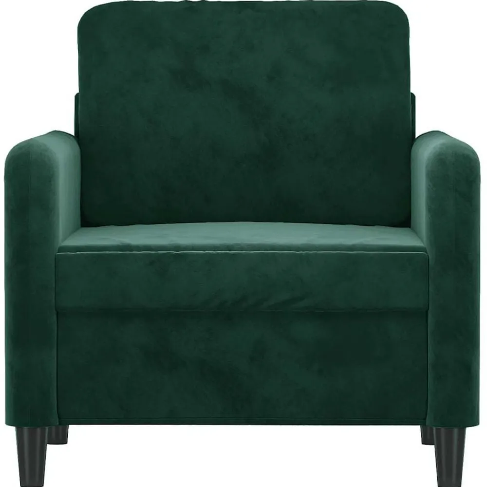 vidaXL Sillón de terciopelo 60 cm Verde oscuro Sale