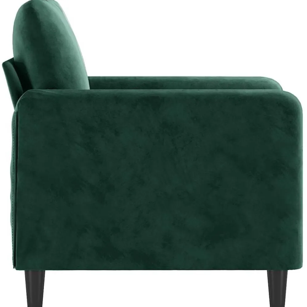 vidaXL Sillón de terciopelo 60 cm Verde oscuro Sale