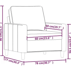 vidaXL Sofás-Sillón de terciopelo 60 cm