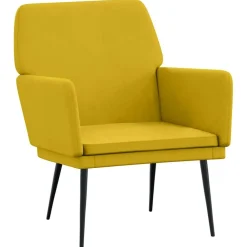 vidaXL Sillón de terciopelo 62x79x79 cm Amarillo Clearance