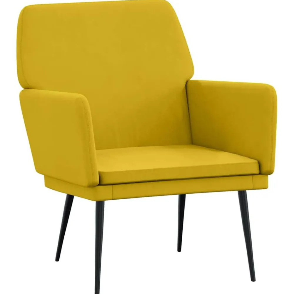 vidaXL Sillón de terciopelo 62x79x79 cm Amarillo Clearance