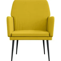 vidaXL Sillón de terciopelo 62x79x79 cm Amarillo Clearance