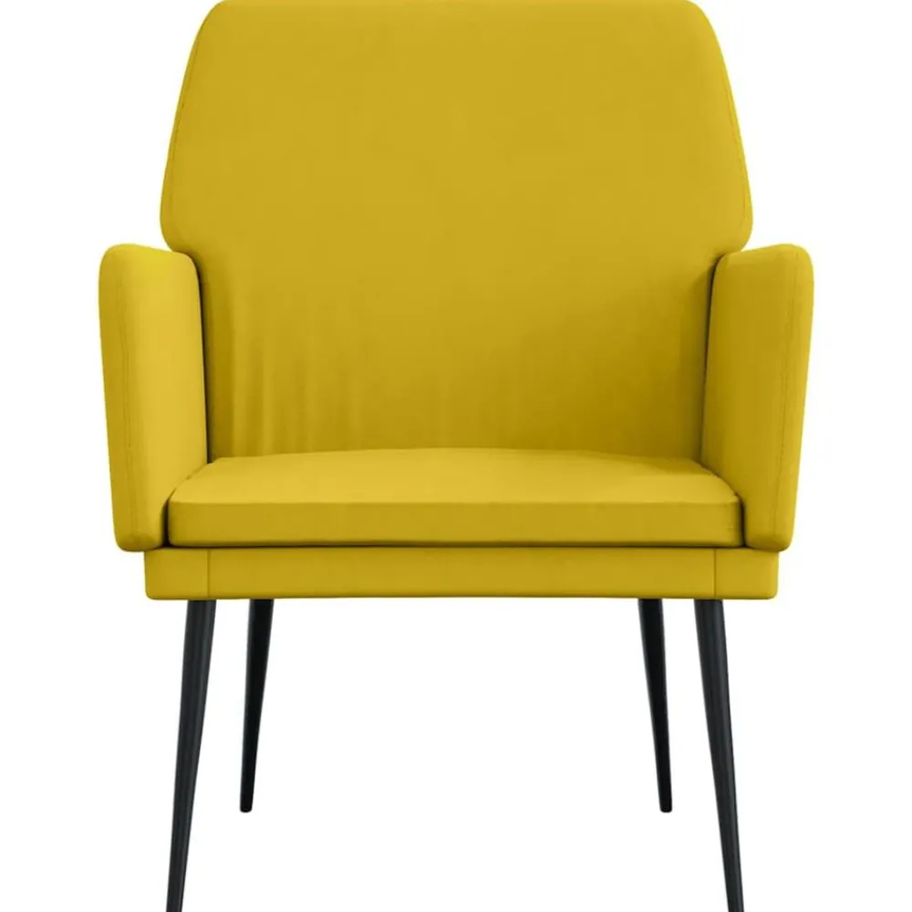 vidaXL Sillón de terciopelo 62x79x79 cm Amarillo Clearance