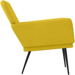 vidaXL Sillón de terciopelo 62x79x79 cm Amarillo Clearance