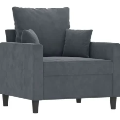 vidaXL Sillón de terciopelo 60 cm Gris oscuro Sale