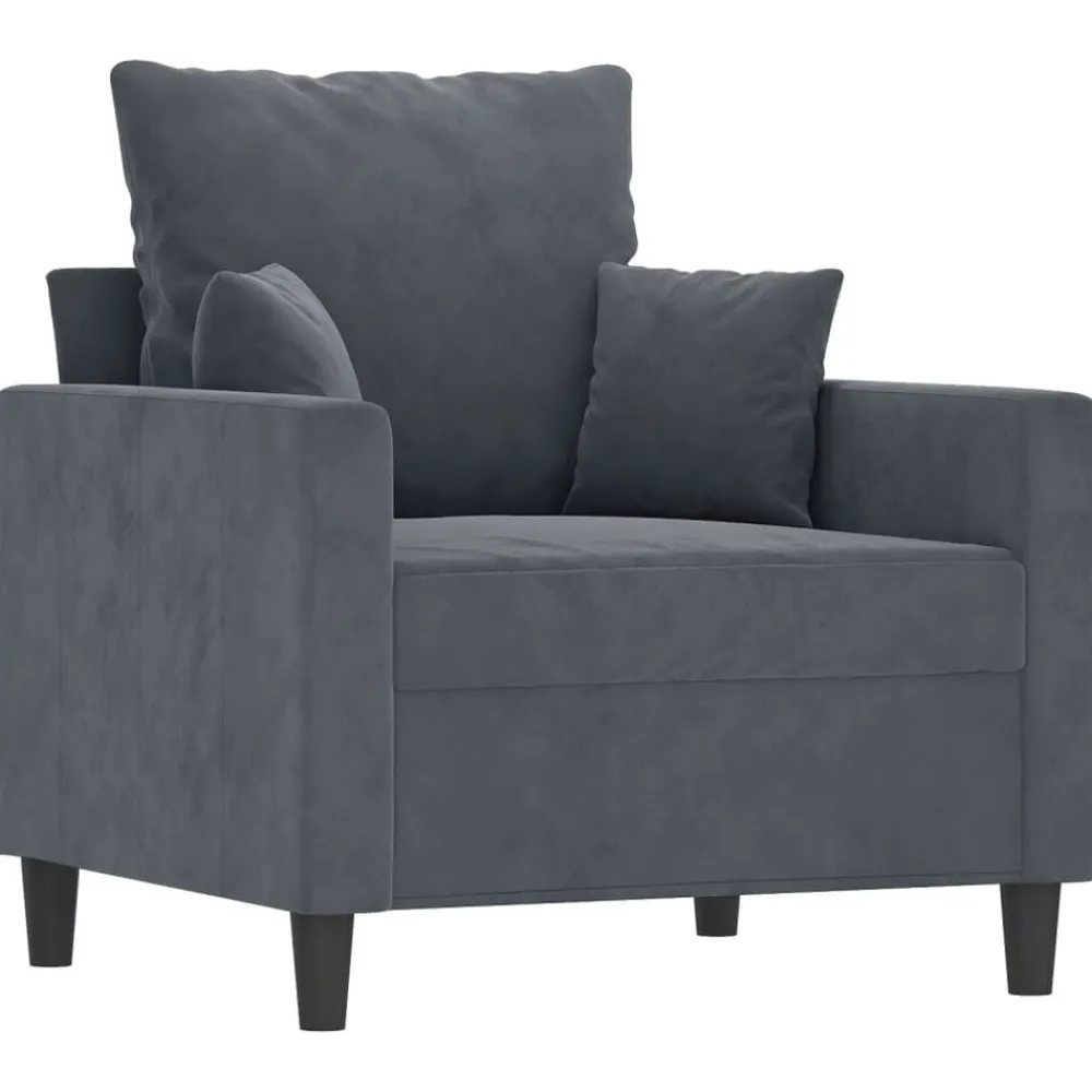 vidaXL Sillón de terciopelo 60 cm Gris oscuro Sale