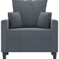 vidaXL Sillón de terciopelo 60 cm Gris oscuro Sale