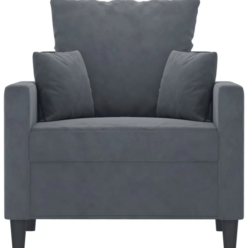vidaXL Sillón de terciopelo 60 cm Gris oscuro Sale