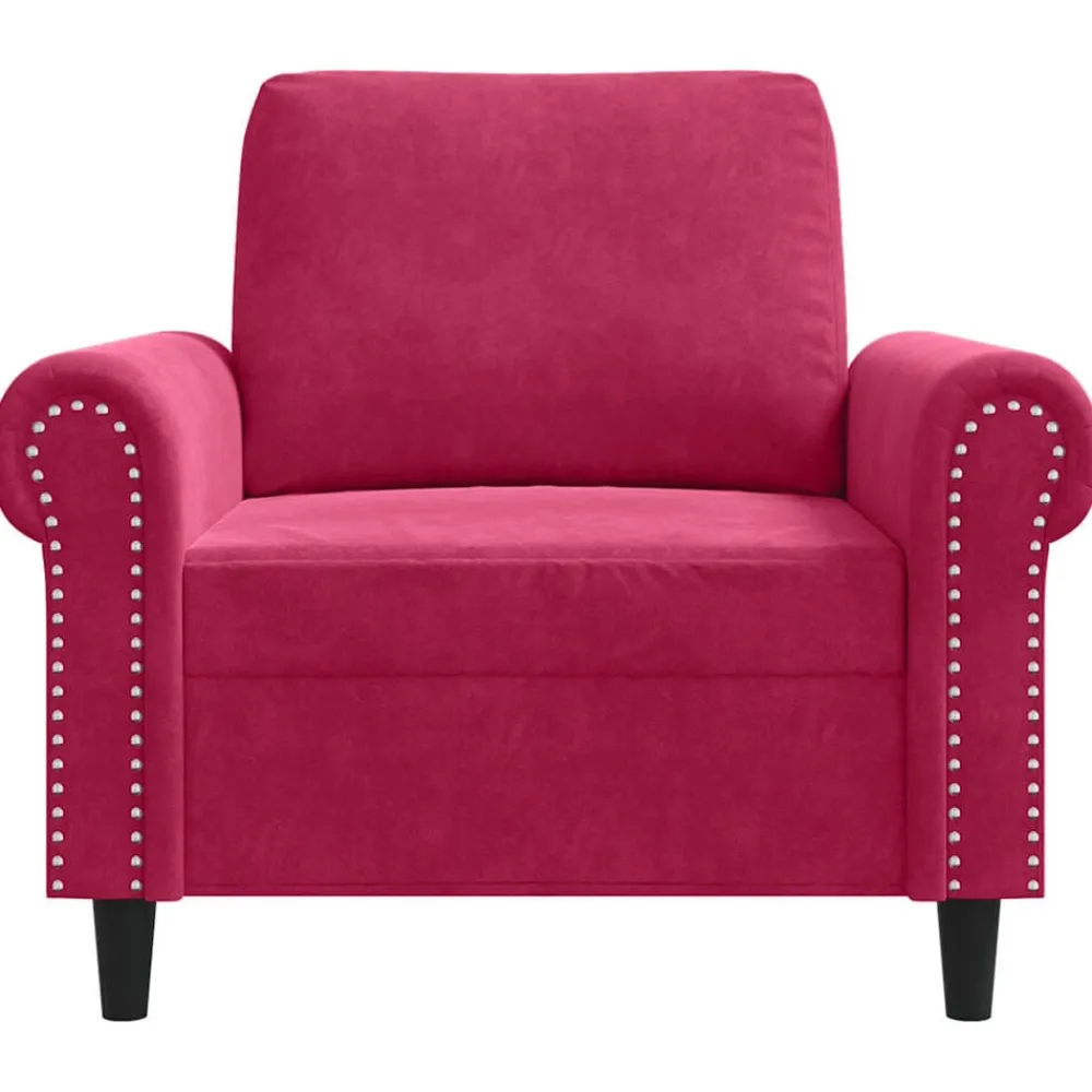 vidaXL Sillón de terciopelo rojo tinto 60 cm Rojo vino tinto Online