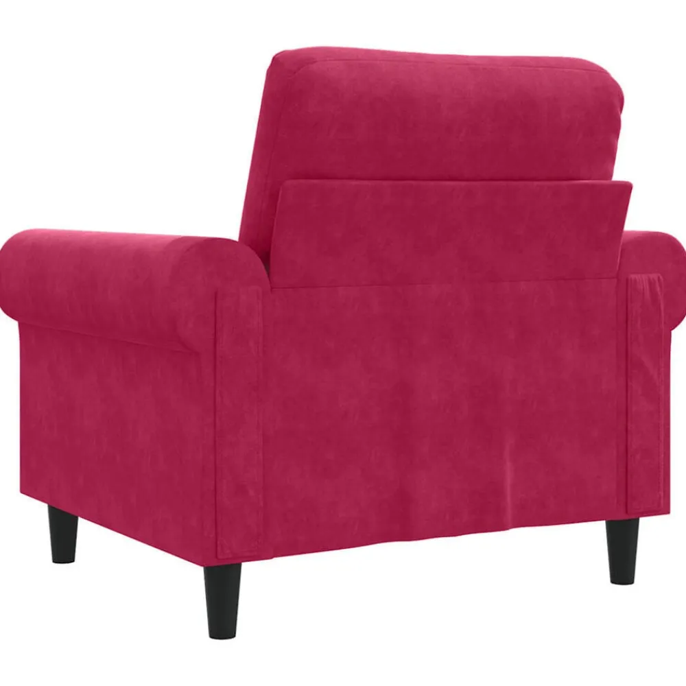 vidaXL Sillón de terciopelo rojo tinto 60 cm Rojo vino tinto Online