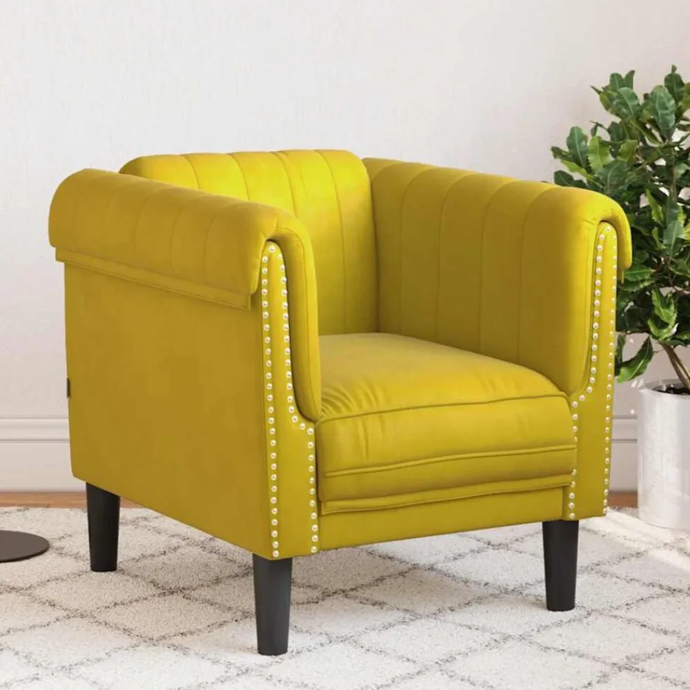 vidaXL Sillón de terciopelo Amarillo Outlet
