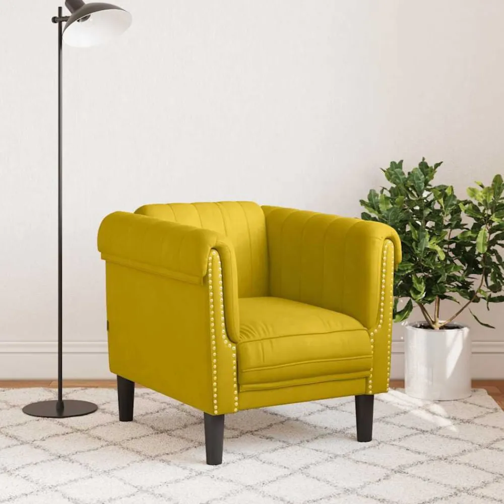 vidaXL Sillón de terciopelo Amarillo Outlet