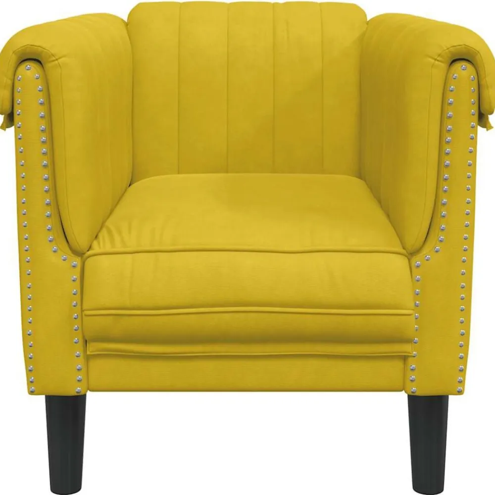 vidaXL Sillón de terciopelo Amarillo Outlet