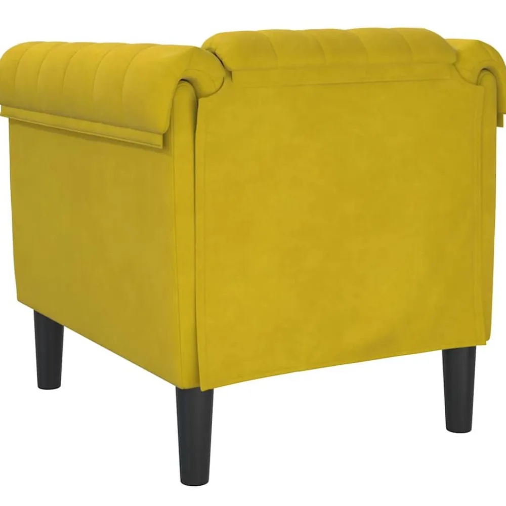 vidaXL Sillón de terciopelo Amarillo Outlet
