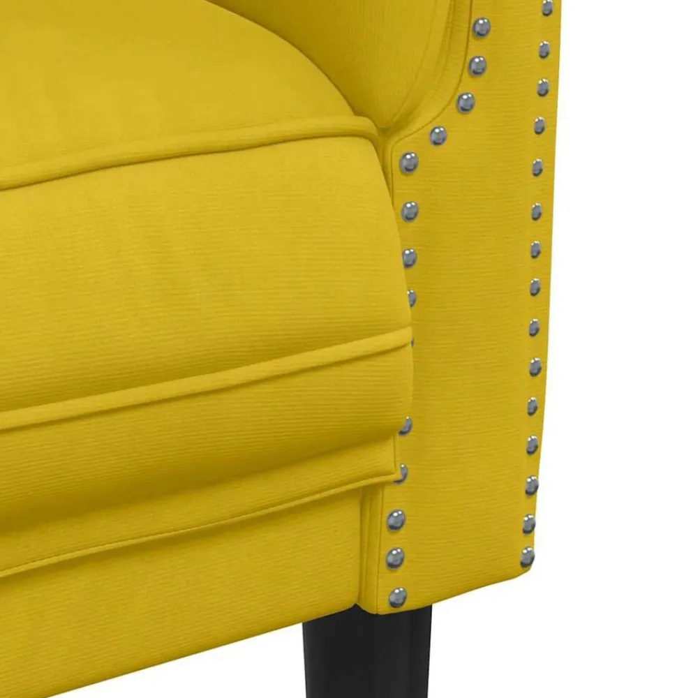 vidaXL Sillón de terciopelo Amarillo Outlet